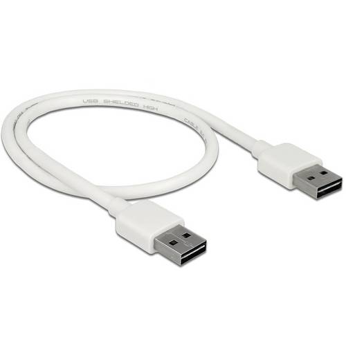 Delock USB-Kabel USB 2.0 USB-A Stecker, USB-A Stecker 0.50 m Weiß 85192