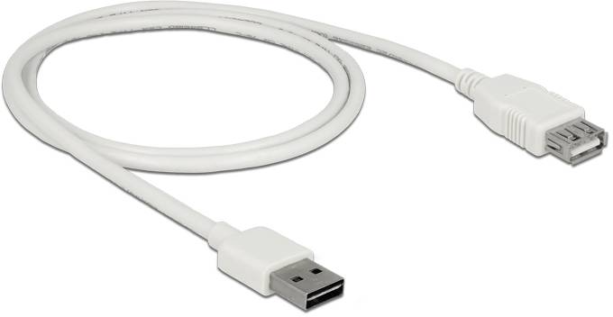 Delock USB-Kabel USB 2.0 USB-A Stecker, USB-A Buchse 1.00 m Weiß 85199