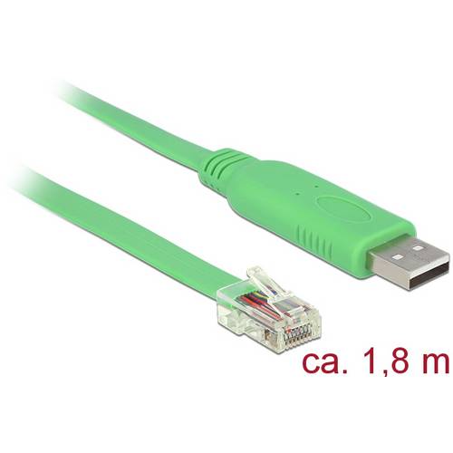 Thumbnail - Delock USB-A zu RJ45 Adapterkabel USB 2.0 USB-A Stecker, RJ45 1.80 m Grün 62960