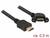 HDMI-Kabel mit schwarzem Kabel, einer männlichen und einer weiblichen Verbindung. Länge ca. 0,5 m.