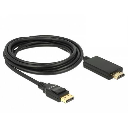 Thumbnail - Delock DisplayPort / HDMI Anschlusskabel DisplayPort Stecker, HDMI-A Stecker 3 m Schwarz 85318 vergoldete Steckkontakte,...