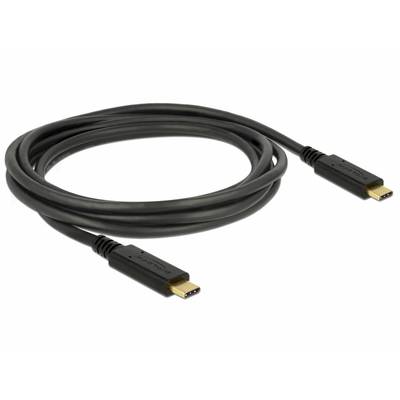 Delock USB-C® Kabel USB-C® Stecker, USB-C® Stecker 2.00 m Schwarz 83668