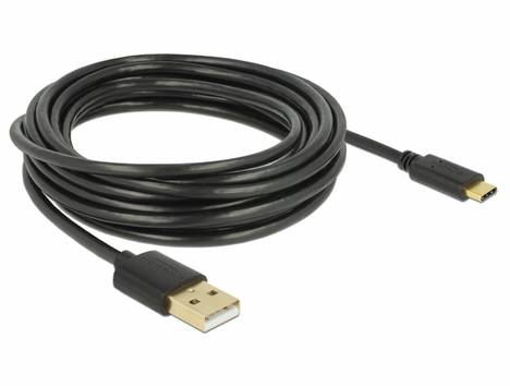 Delock USB-Kabel  USB 2.0 USB-A Stecker, USB-C® Stecker 4.00 m Schwarz  83669