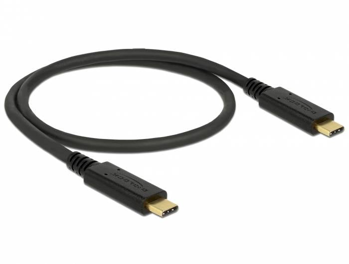 Delock USB-C® Kabel USB-C® Stecker, USB-C® Stecker 0.50 m Schwarz 83042