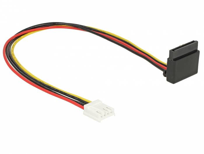 Delock Seriell Anschlusskabel [1x Floppy Buchse 4pol. - 1x SATA] 0.3 m Schwarz, Rot, Gelb-1