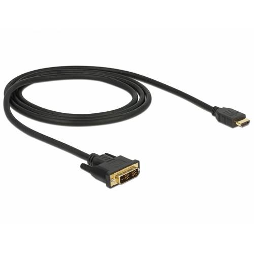 Thumbnail - Delock DVI / HDMI Anschlusskabel DVI-D 18+1pol. Stecker, HDMI-A Stecker 1 m Schwarz 85582 dreifach geschirmt, vergoldete...