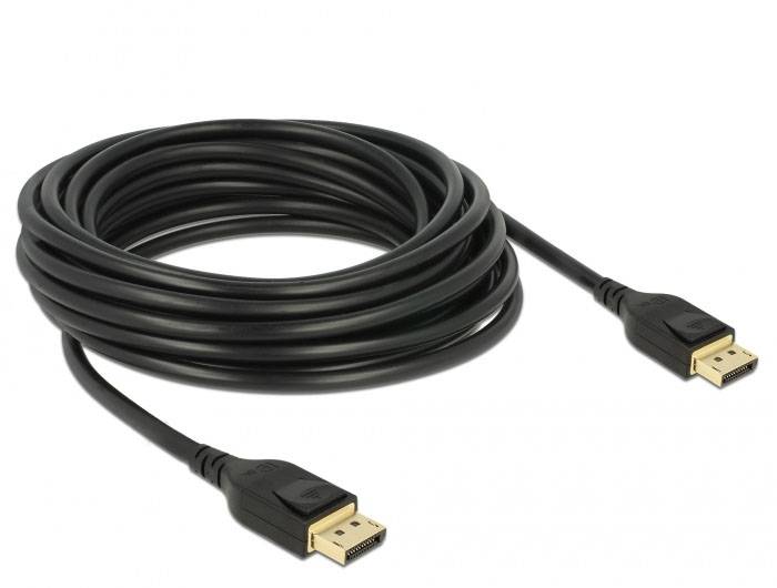 Delock DisplayPort Anschlusskabel DisplayPort Stecker 1 m Schwarz 85658 vergoldete Steckkontakte, verdrillt, dreifach geschirmt, 4K UHD, 8K UHD