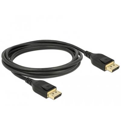 DisplayPort-Kabel mit zwei identischen Anschlüssen. Schwarz, für Video- und Audiowiedergabe zwischen Geräten.
