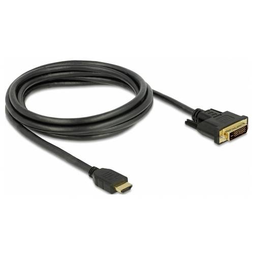 Thumbnail - Delock HDMI / DVI Anschlusskabel HDMI-A Stecker, DVI-D 24+1pol. Stecker 2 m Schwarz 85654 dreifach geschirmt, vergoldete...