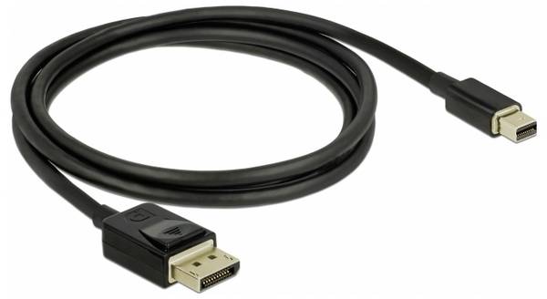 Delock Mini-DisplayPort / DisplayPort Anschlusskabel Mini DisplayPort Stecker, DisplayPort Stecker 1 m Schwarz 84927 vergoldete Steckkontakte, verdrillt, dreifach geschirmt, 4K UHD, 8K UHD DisplayPort-Kabel