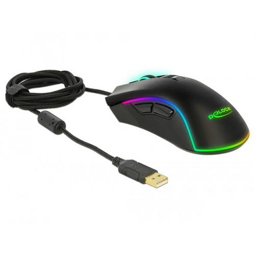 Thumbnail - Delock 12670 Ergonomische Maus USB Optisch Schwarz 6 Tasten 10000 dpi