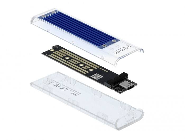 Delock External Enclosure for M.2 NVME PCIe SSD with USB Type-C female transparent-2