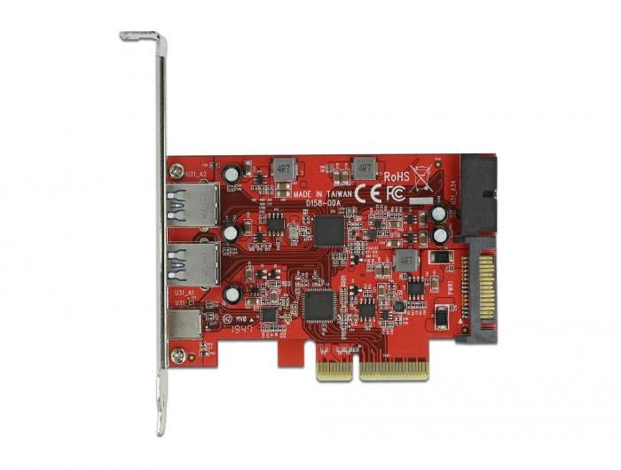 Thumbnail - Delock 90492 PCI-Express Karte USB-A (USB 3.2 Gen 1), USB-A (USB 3.2 Gen 2) PCIe