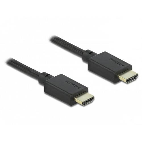 Thumbnail - Delock HDMI Anschlusskabel HDMI-A Stecker 1 m Schwarz 85387 vergoldete Steckkontakte, 8K UHD HDMI-Kabel