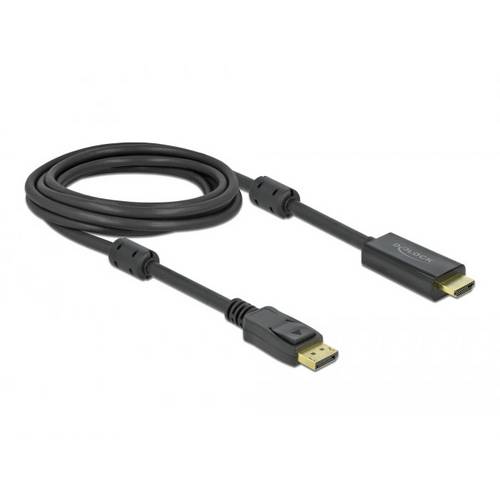 Thumbnail - Delock DisplayPort / HDMI Anschlusskabel DisplayPort Stecker, HDMI-A Stecker 3 m Schwarz 85957 vergoldete Steckkontakte,...