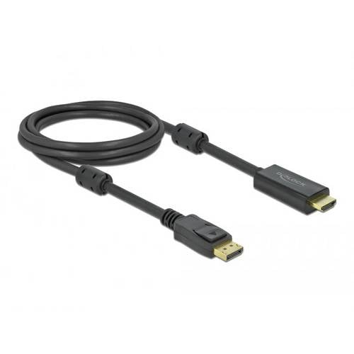 Delock DisplayPort / HDMI Anschlusskabel DisplayPort Stecker, HDMI-A Stecker 2 m Schwarz 85956 vergoldete Steckkontakte,...