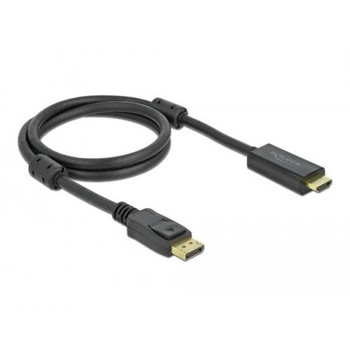 Thumbnail - Delock DisplayPort / HDMI Anschlusskabel DisplayPort Stecker, HDMI-A Stecker 1 m Schwarz 85955 vergoldete Steckkontakte,...