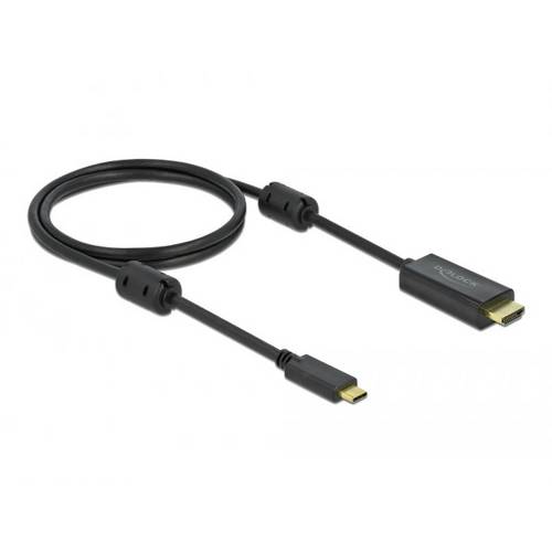 Delock HDMI / USB Anschlusskabel USB-C® Stecker, HDMI-A Stecker 1 m Schwarz 85969 vergoldete Steckkontakte, 4K UHD USB-C...