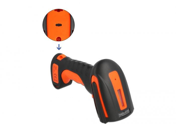 Delock 90507 2D Barcode-Scanner Bluetooth® 1D, 2D LED Schwarz, Orange Smartphone- / Tablet-Scanner-2