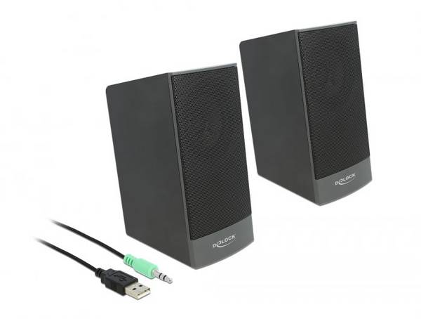 Delock 27001 2.0 PC-Lautsprecher Kabelgebunden 3 W Schwarz