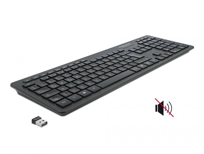 Delock 12004 Kabellos Tastatur Deutsch, QWERTZ Schwarz USB-Anschluss-3
