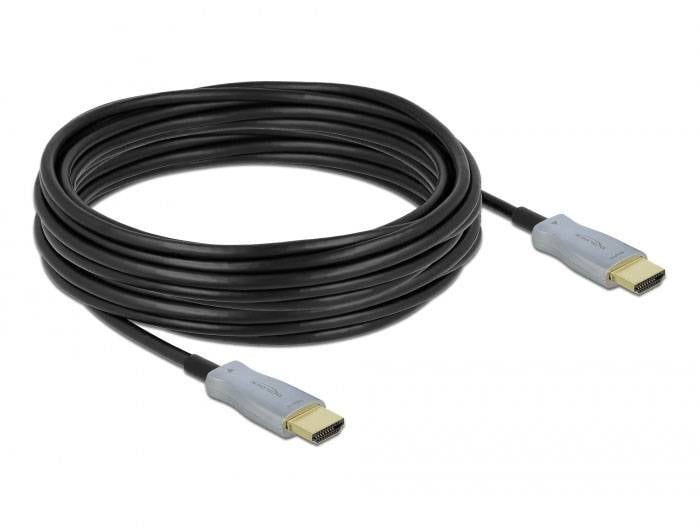 Delock HDMI Anschlusskabel HDMI-A Stecker 10 m Schwarz 85010 4K UHD, vergoldete Steckkontakte HDMI-Kabel