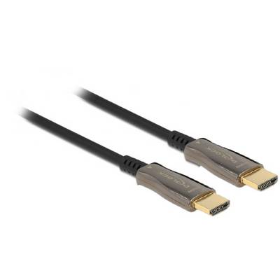 Zwei schwarze HDMI-Kabel mit goldenen Steckern, liegen parallel nebeneinander.