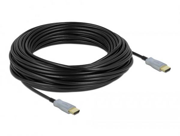Delock HDMI Anschlusskabel HDMI-A Stecker 25 m Schwarz 85016 4K UHD, vergoldete Steckkontakte HDMI-Kabel