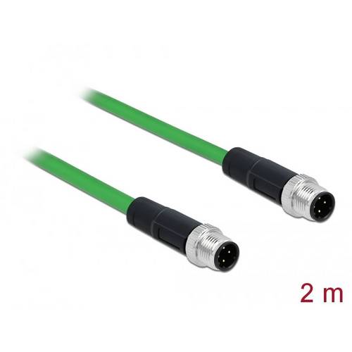 Thumbnail - Delock 85918 M12 Netzwerkkabel, Patchkabel SF/UTP 2.00 m Grün 1 St.