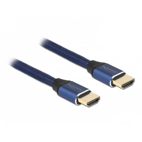 Thumbnail - Delock HDMI Anschlusskabel HDMI-A Stecker 2 m Blau 85447 8K UHD, vergoldete Steckkontakte, dreifach geschirmt HDMI-Kabel