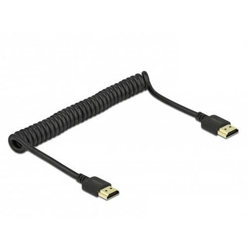 Thumbnail - Delock HDMI Anschlusskabel HDMI-A Stecker 1.5 m Schwarz 84967 4K UHD, vergoldete Steckkontakte, dreifach geschirmt, verd...