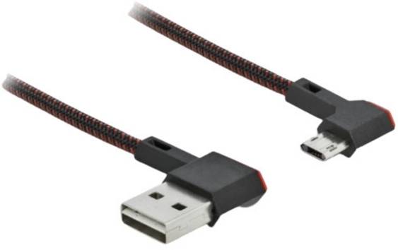 Delock USB-Kabel  USB 2.0 USB-A Stecker, USB-Micro-B Stecker 0.20 m Schwarz beidseitig verwendbarer Stecker 85269