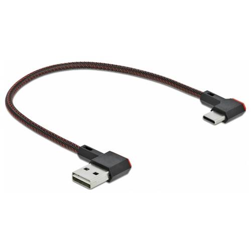 Delock USB-Kabel USB 2.0 USB-A Stecker, USB-C® Stecker 0.20 m Schwarz vergoldete Steckkontakte 85279