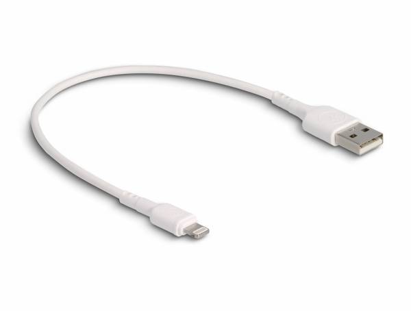 Delock USB-Ladekabel USB 2.0 Apple Lightning Stecker, USB-A Stecker 0.30 m Weiß 87866