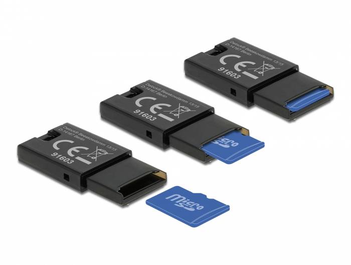 Delock - Kartenleser (microSD, microSDHC, microSDXC, microSDHC UHS-I, microSDXC UHS-I, microSDHC UHS-II, microSDXC UHS-I-3