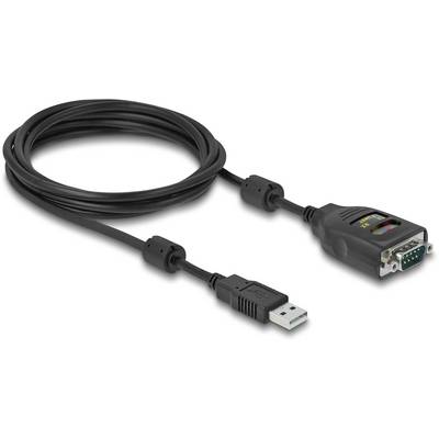 'USB-zu-Seriell-Adapterkabel' zeigt einen USB-Anschluss auf der einen Seite und einen DB9-Seriellstecker auf der anderen. Ideal für ältere Geräte.