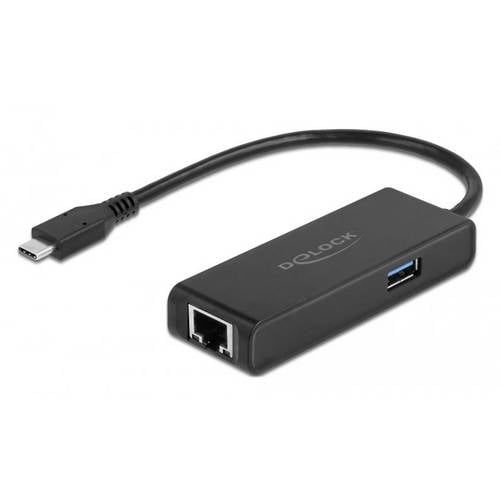 Delock USB 2.0 Adapter [2x USB 3.2 Gen 1 Stecker C (USB 3.0) - 1x Gigabit-LAN (1 Gbit/s), USB 3.2 Gen 1 Buchse A (USB 3....