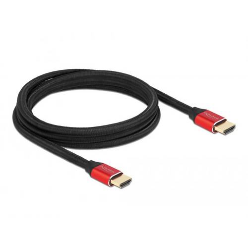 Thumbnail - Delock HDMI Anschlusskabel HDMI-A Stecker 2 m Schwarz, Rot 85774 8K UHD, vergoldete Steckkontakte, dreifach geschirmt, e...