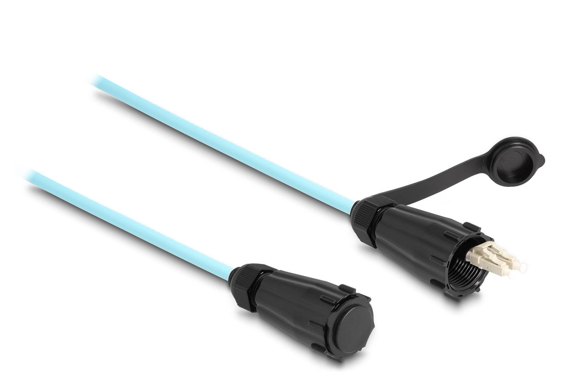 Delock 87889 Glasfaser LWL Anschlusskabel 2 m Aquablau [1x LC-Stecker - 1x LC-Stecker] 50/125 µ Multimode OM3