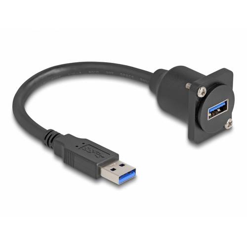Delock USB-Kabel USB-A Stecker, USB-A Buchse 0.20 m Schwarz 87967