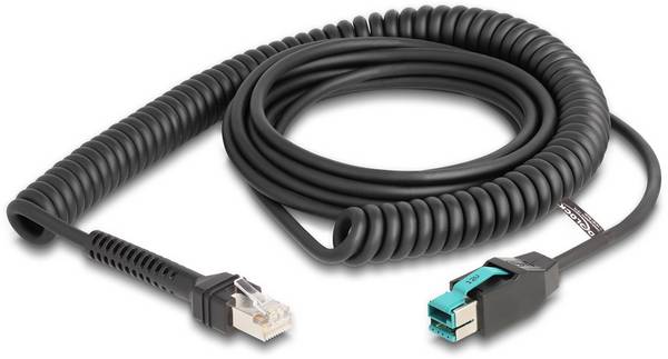 Delock 87995 RJ45 / USB Netzwerk Adapter Kabel F/UTP 3.00 m Schwarz Spiralkabel 1 St.