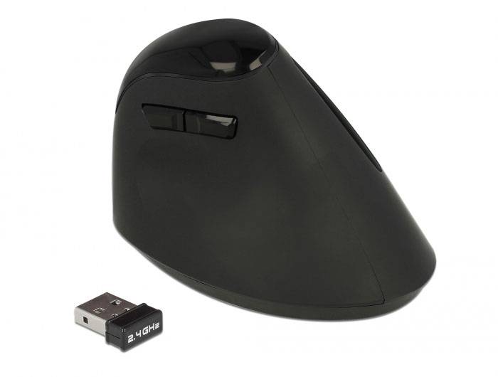 Delock 12599 Ergonomische Maus USB Schwarz 4 Tasten 1600 dpi-2