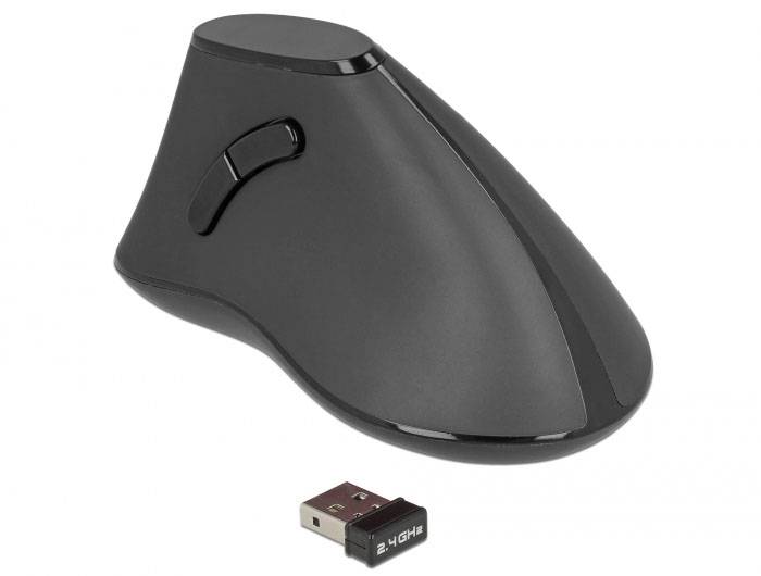 Delock 12622 Ergonomische Maus USB Optisch Schwarz 5 Tasten 1000 dpi-2