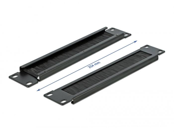 Delock 66287 10 Zoll Netzwerkschrank-Bürstenleiste Schwarz-2
