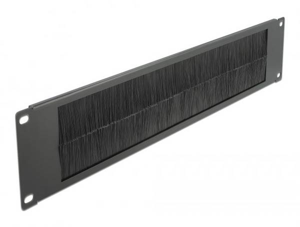 Delock 66482 19 Zoll  Netzwerkschrank-Bürstenleiste  2 HE    Schwarz