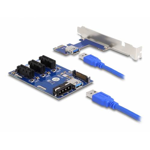 Thumbnail - Delock 41442 Riser-Karte PCIe, SATA, USB-A (USB 3.2 Gen 1) PCIe
