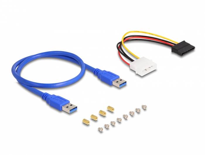 Delock 41442 Riser-Karte PCIe, SATA, USB-A (USB 3.2 Gen 1) PCIe-3