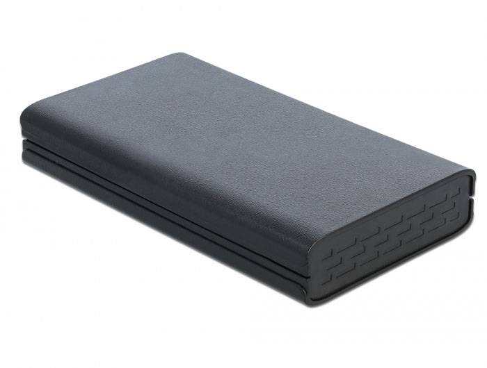 Eine schwarze Powerbank mit abgerundeten Ecken.