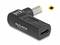 USB-C auf DC 5,5 x 2,5 mm Adapter von Delock, schwarz. Adapter konvertiert USB-C zu Rundstecker, geeignet für Stromversorgung.