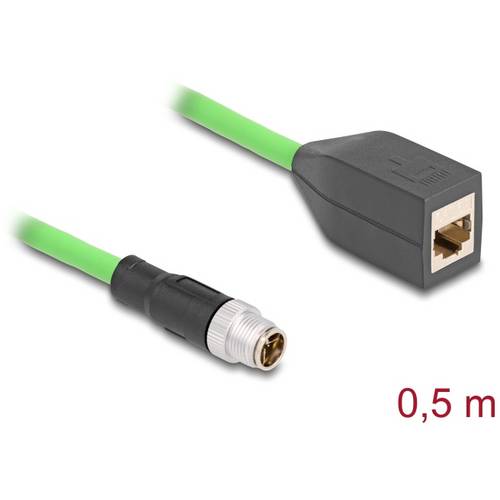 Thumbnail - Delock 60572 RJ45 / M12 Netzwerkkabel, Patchkabel SF/UTP 0.50 m Grün 1 St.